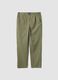 Green pure cotton carrot-fit chino trousers_4