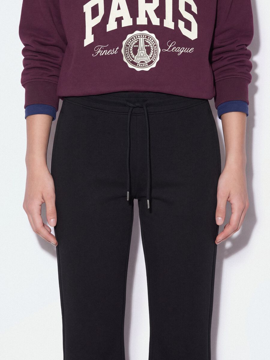 Blue flared joggers in stretch organic cotton_2
