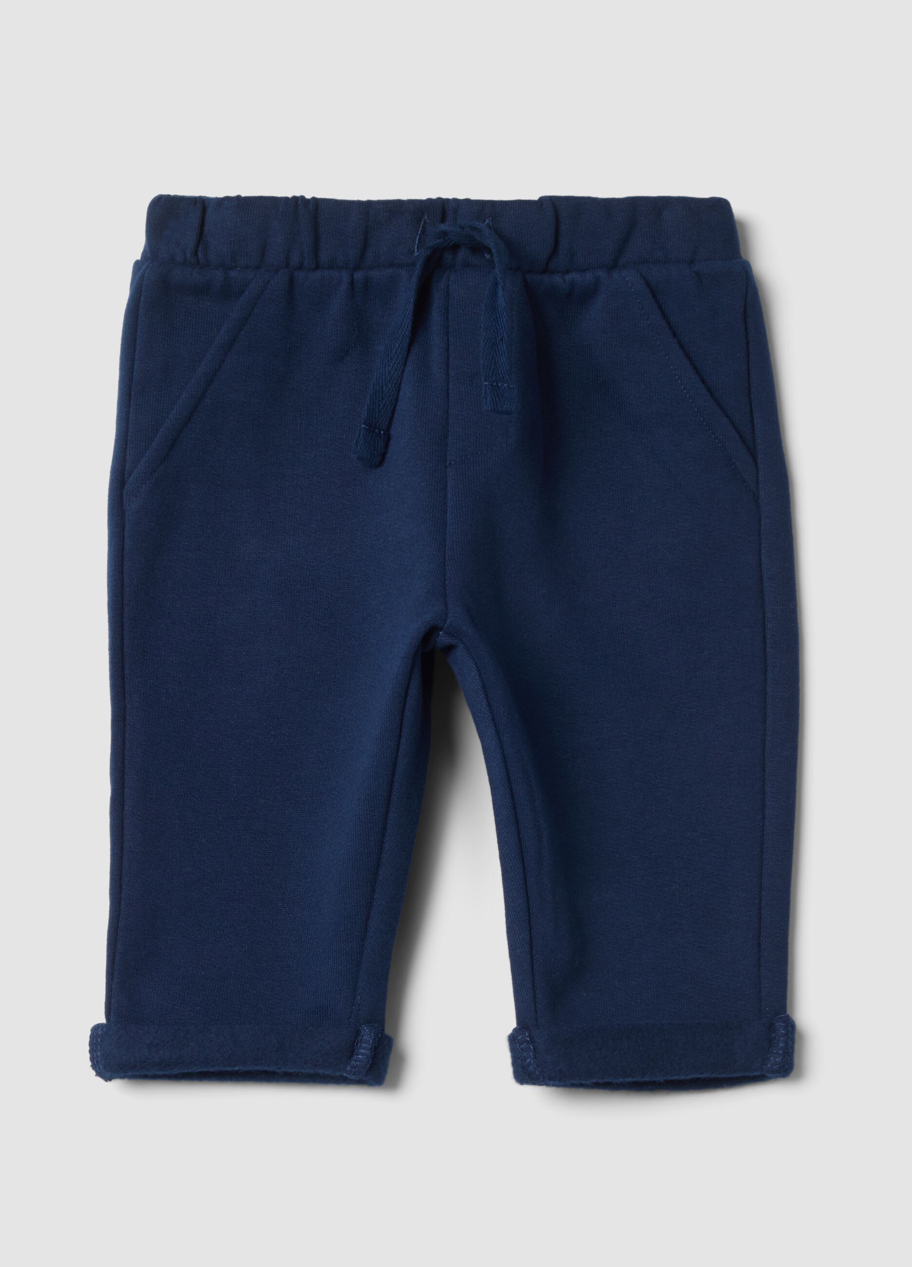 Pantaloni blu in puro cotone organico