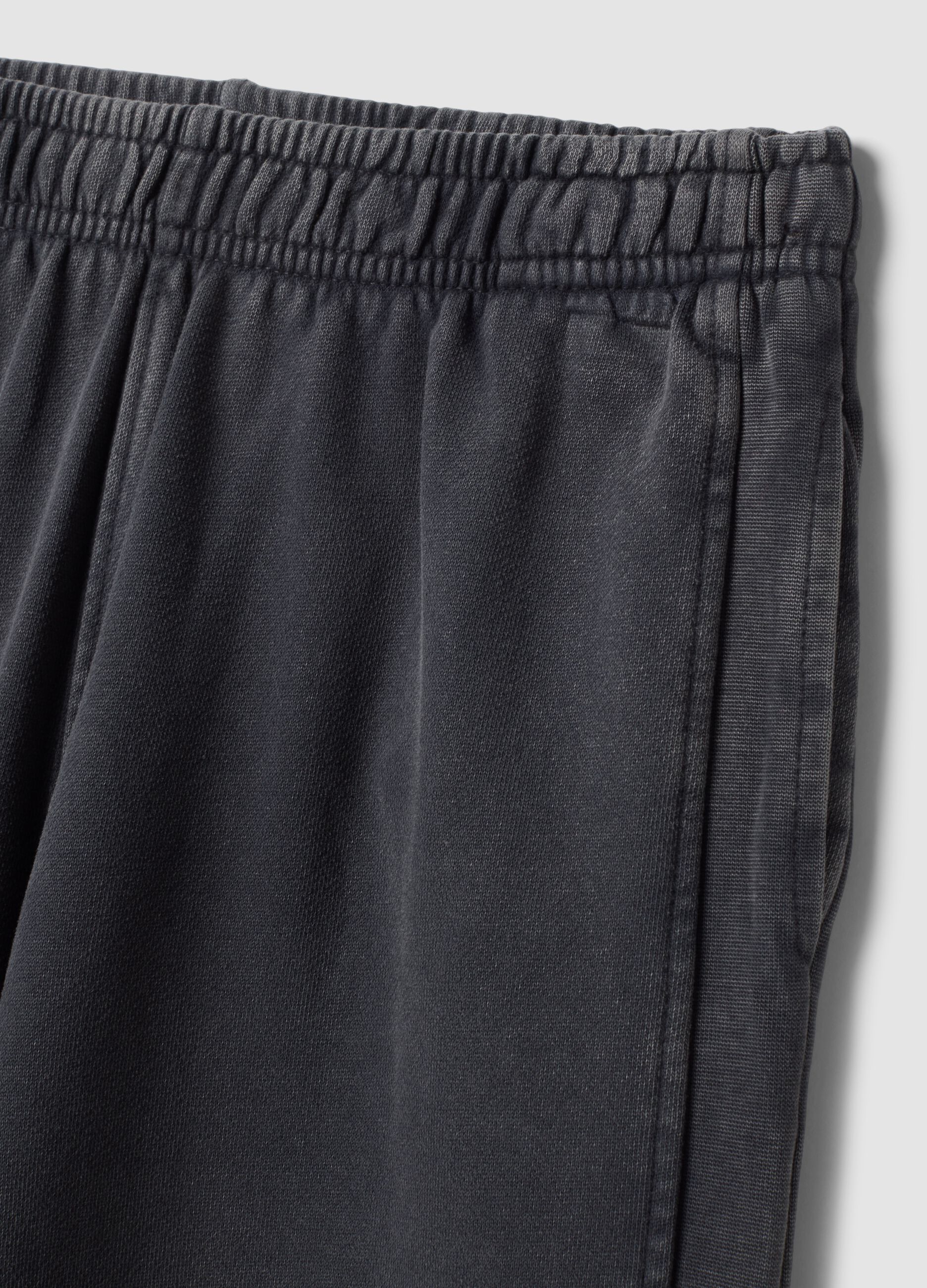 Grey wide-leg trousers in pure cotton