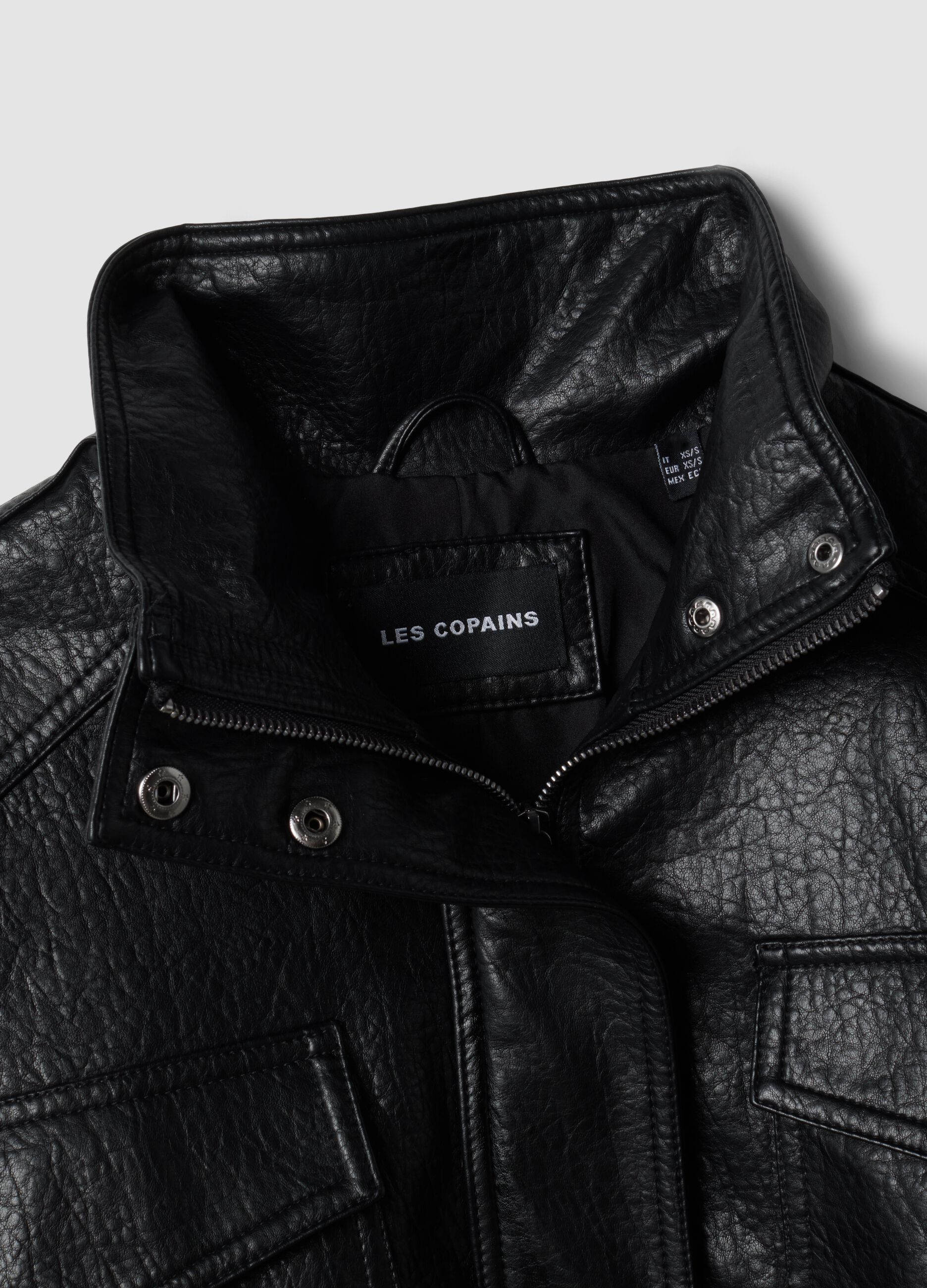 Giacca nera in misto viscosa con zip