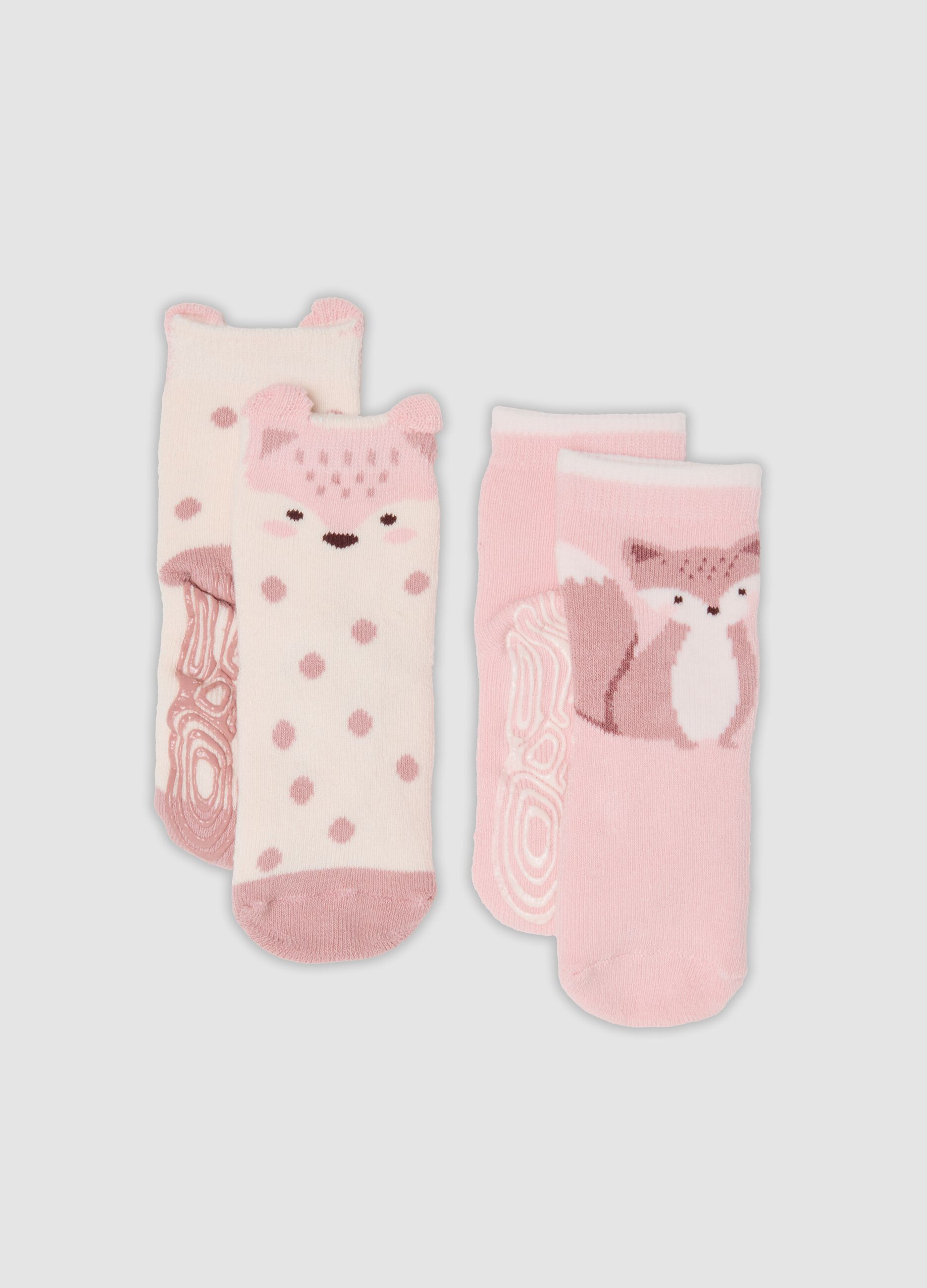 Bipack di calze rosa in cotone organico elasticizzato