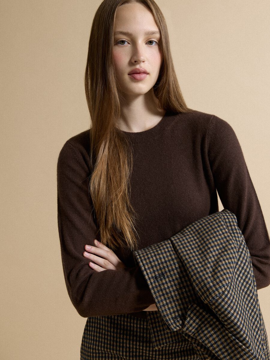 Brown pure cashmere crew-neck jumper_1