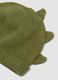 Green pure cotton knitted hat with turn-up brim_1