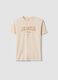 Boy's regular fit beige pure cotton T-shirt with print_3