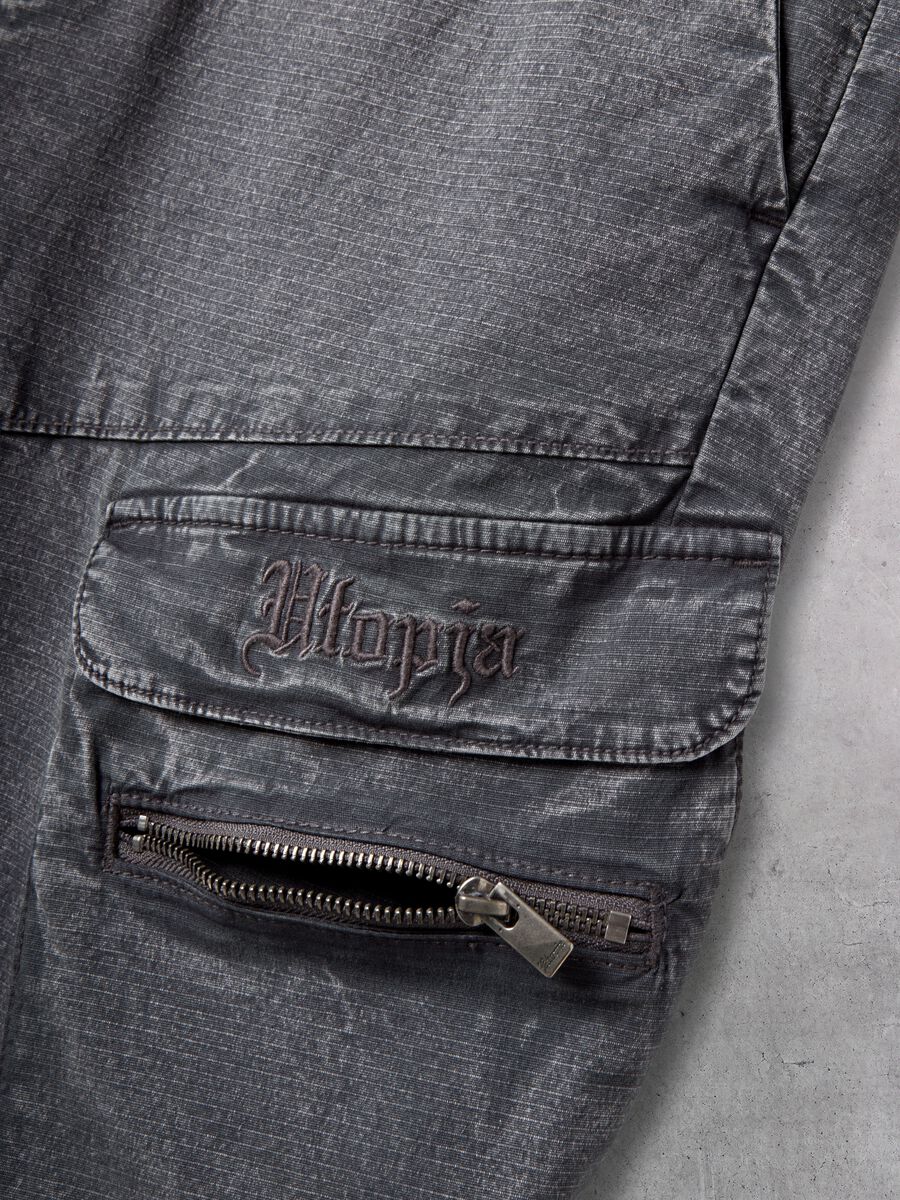 Washed Grey Cargo Shorts_6