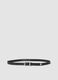 Black genuine leather belt with engraved buckle_0