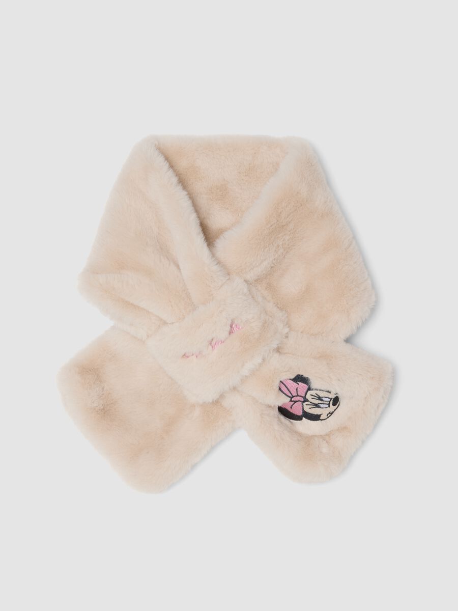 White Minnie embroidered scarf_0