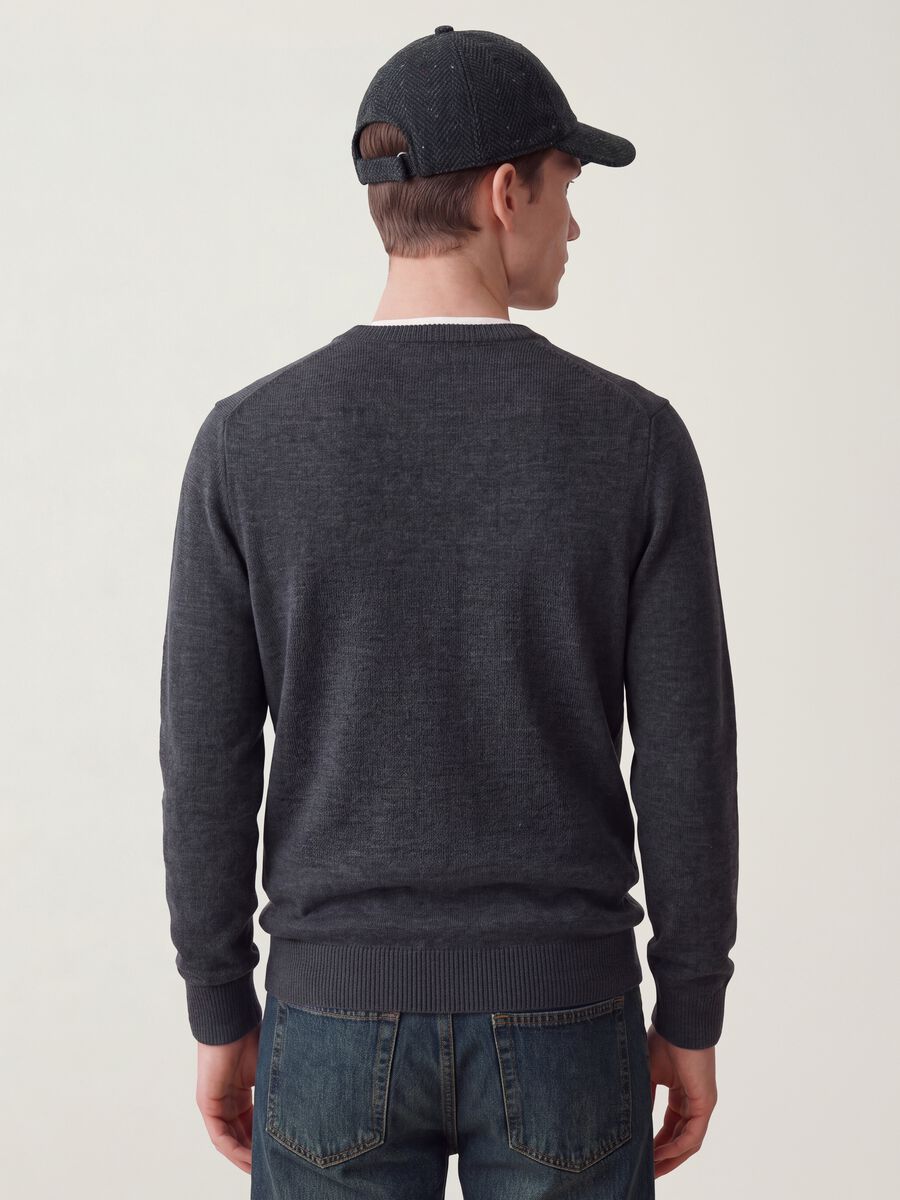 Maglia grigia girocollo in jersey knit regular fit_3
