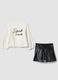 Completo bianco con maglia e shorts neri_0