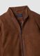 Brown genuine leather jacket with zip, regular fit_5