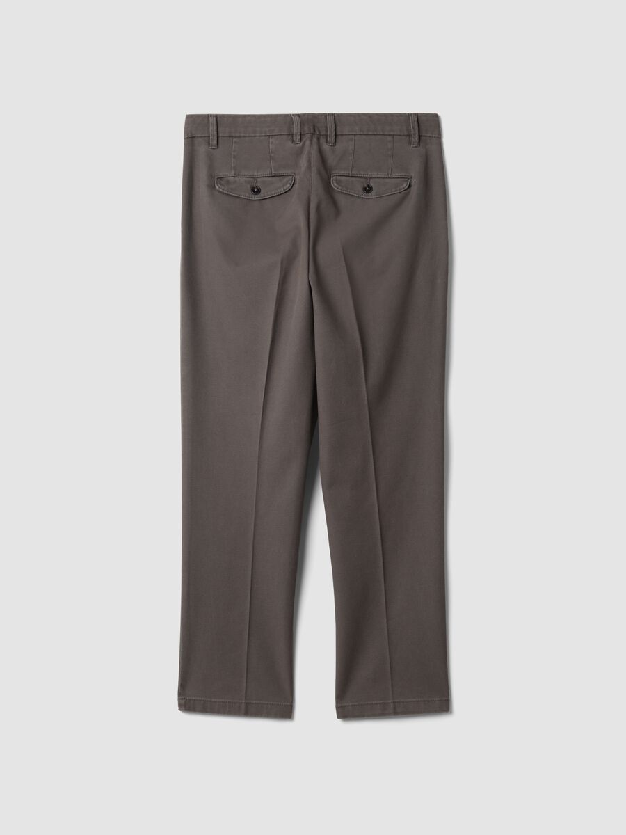 Grey regular tapered-fit stretch cotton twill chinos_2