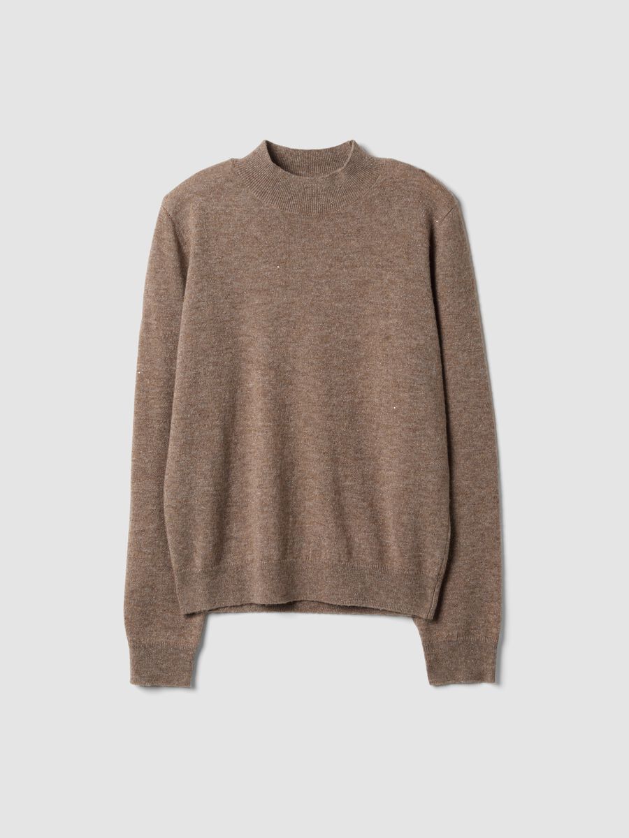 Grey wool-blend jumper with mock neck_4