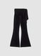 Black velour flare trousers in stretch fabric with side bow detail_0