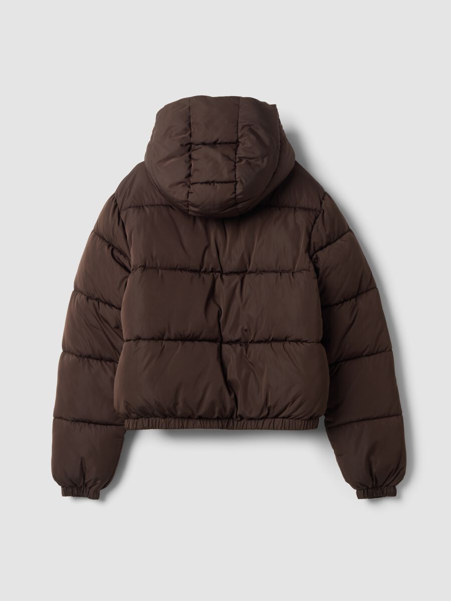 Brown oversized padded hooded puffer jacket_2
