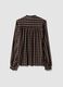 Camicia marrone a quadri in pura viscosa con fiocco_2