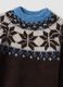 Brown wool-blend jumper with raised jacquard collar_1