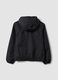 Black rain jacket with hood and zip for girls_5