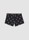 Navy blue organic stretch cotton boxer shorts with Peanuts print_1