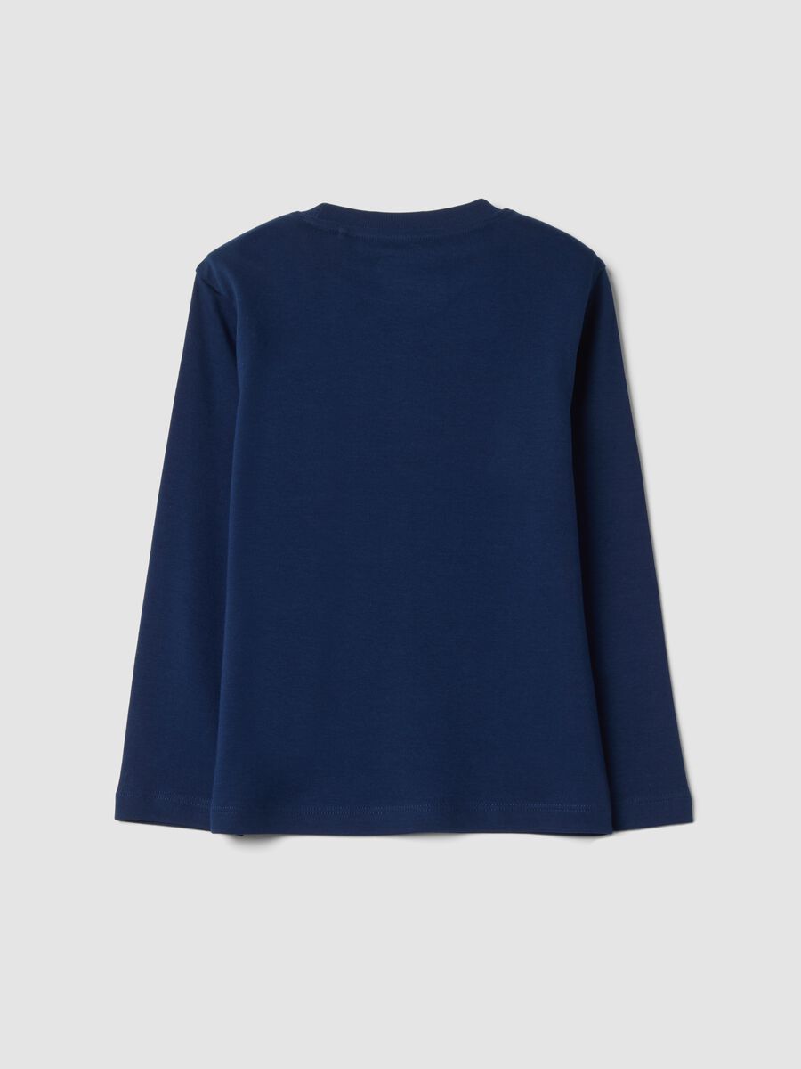 Navy blue crew-neck T-shirt in pure organic cotton_1