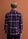 Red and blue checked pure cotton flannel shirt, regular fit_3