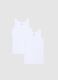 Pack of white sleeveless children's t-shirts in pure cotton regular fit_0