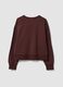 Felpa marrone in misto cotone con girocollo e stampa teddy_5