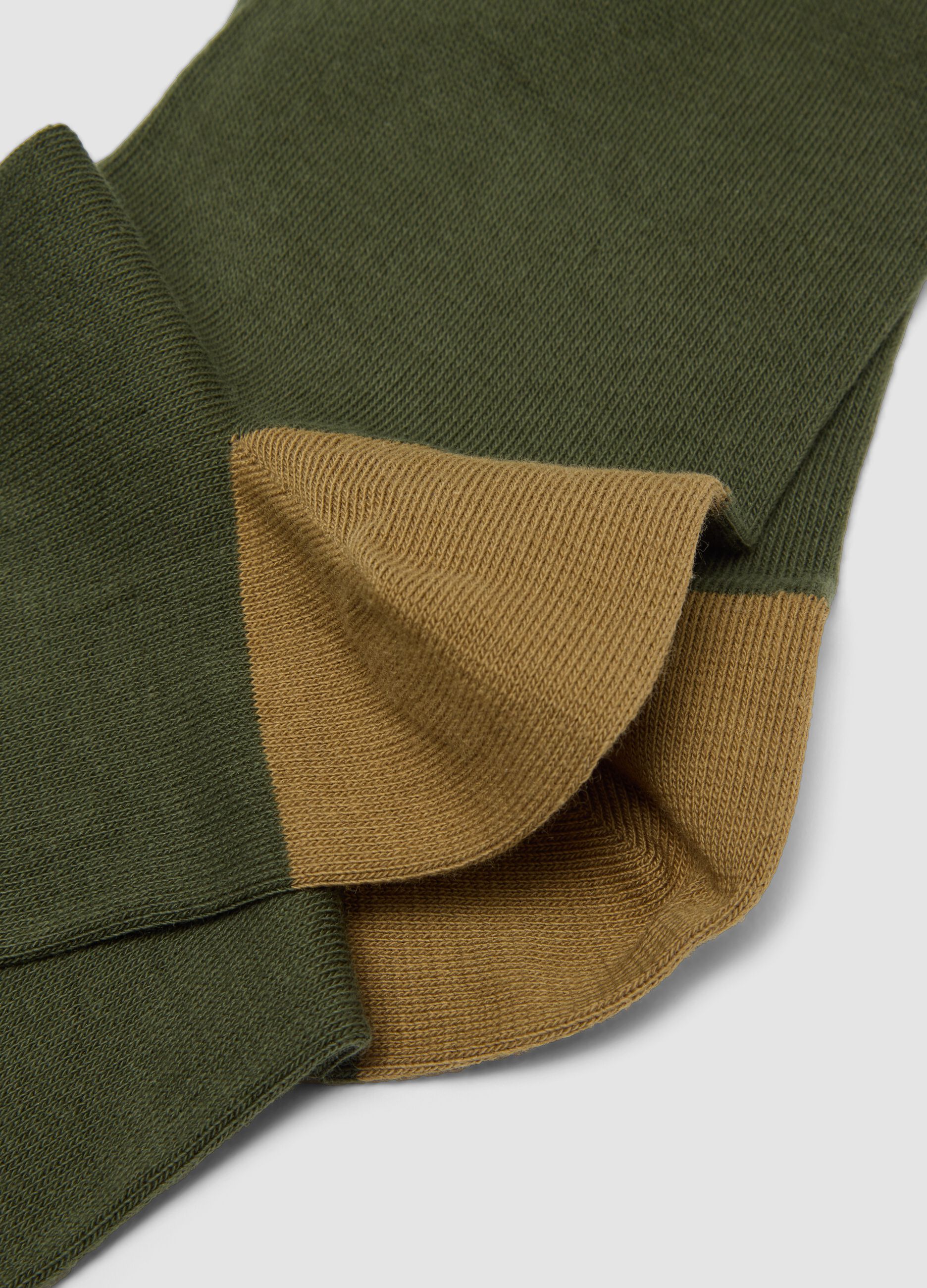 Green short stretch-cotton socks