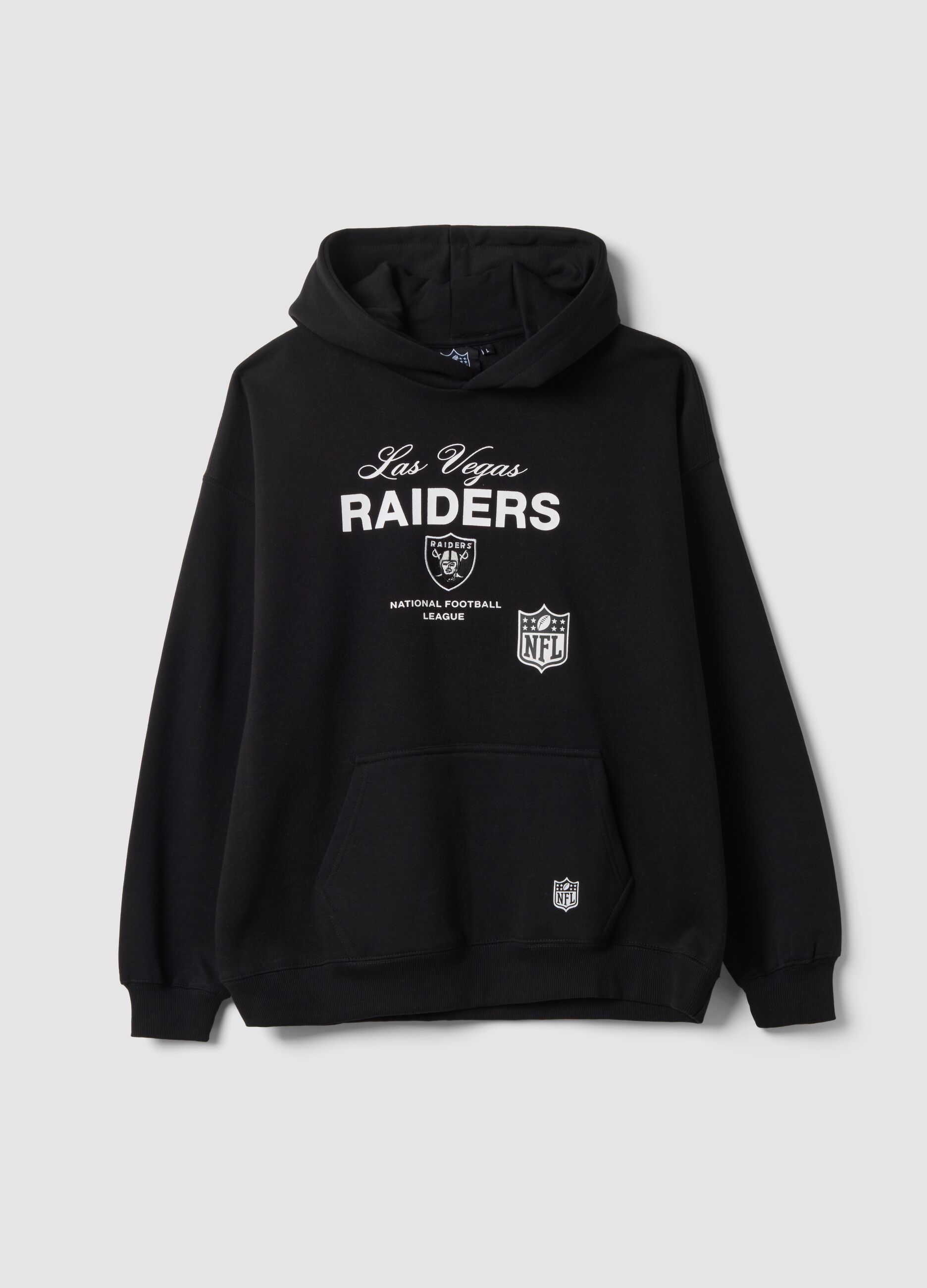 هودي أسود بمزيج قطني مع طبعة Raiders