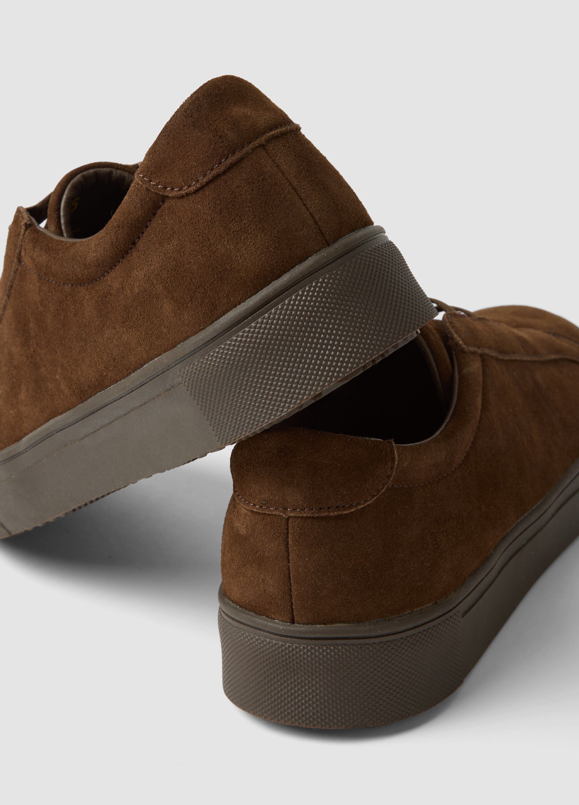 Brown genuine leather sneakers