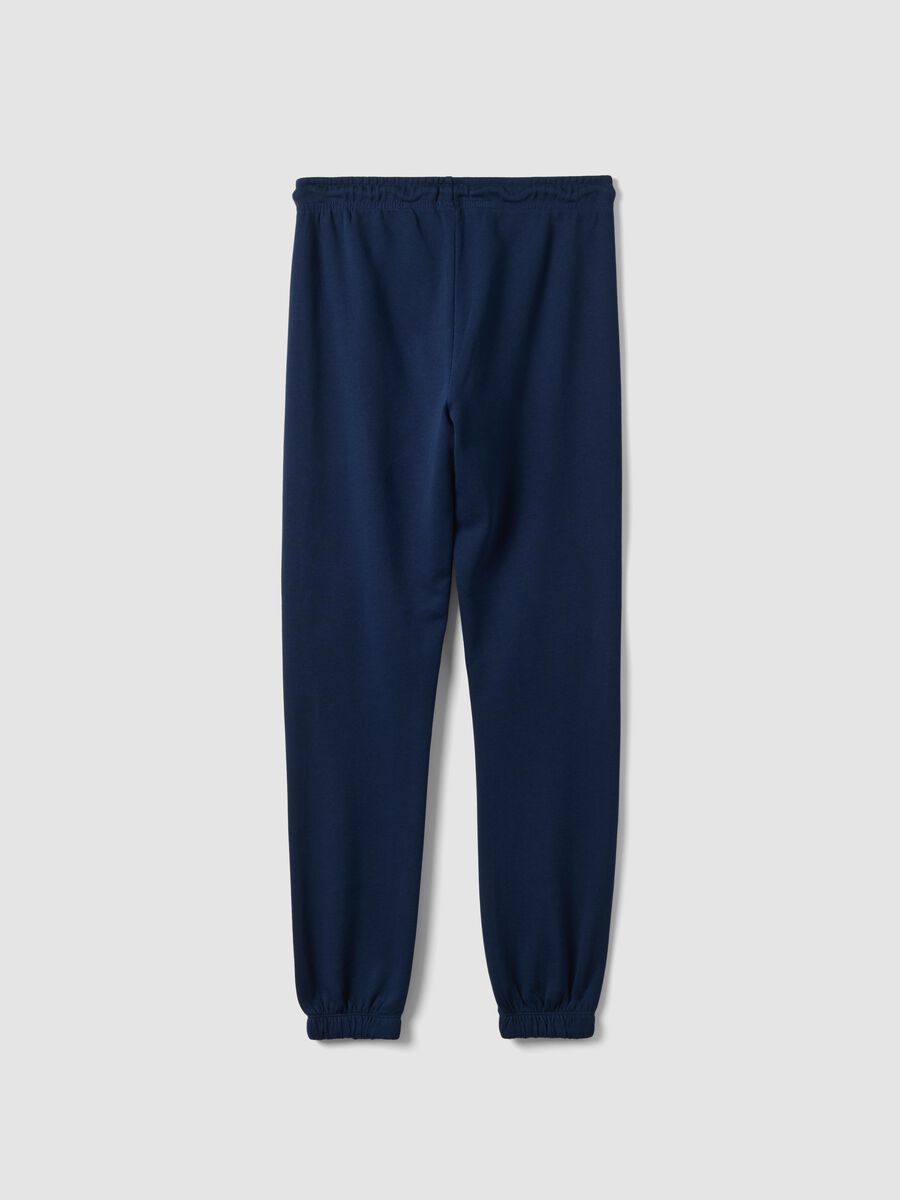 Blue pure-cotton joggers, regular fit_1