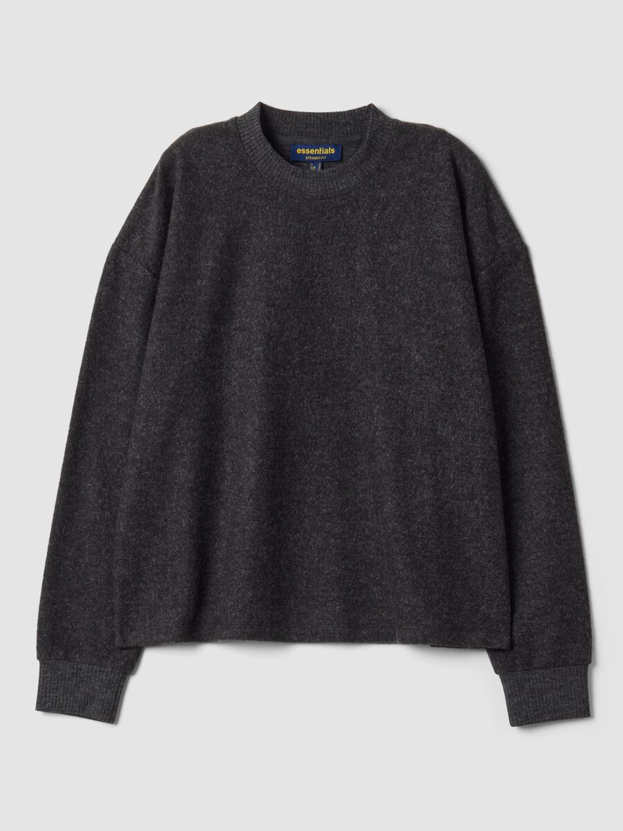 Grey viscose-blend crew-neck jumper, regular fit_0