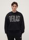 Black cotton-blend sweatshirt with front logo_0