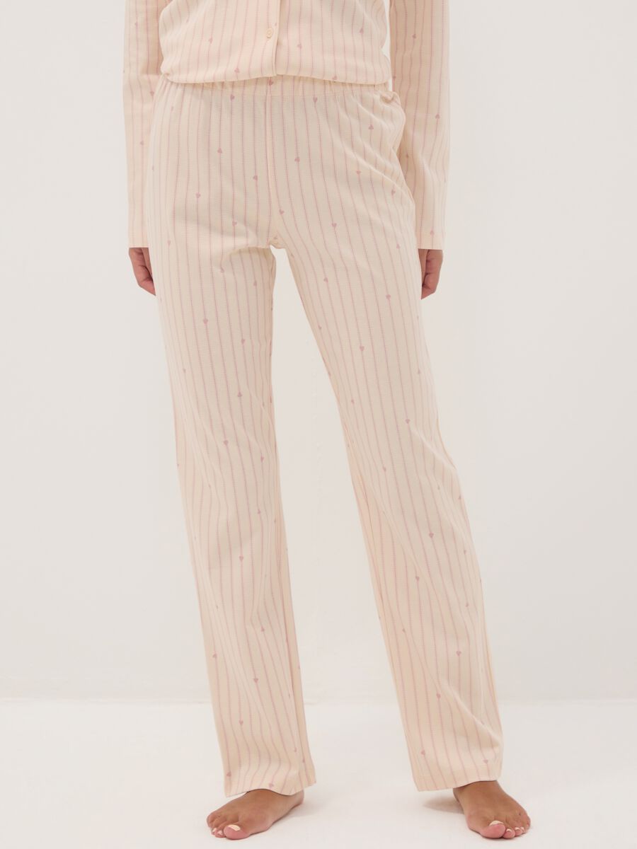 Light pink and pastel pink pure cotton crew-neck pyjamas_2