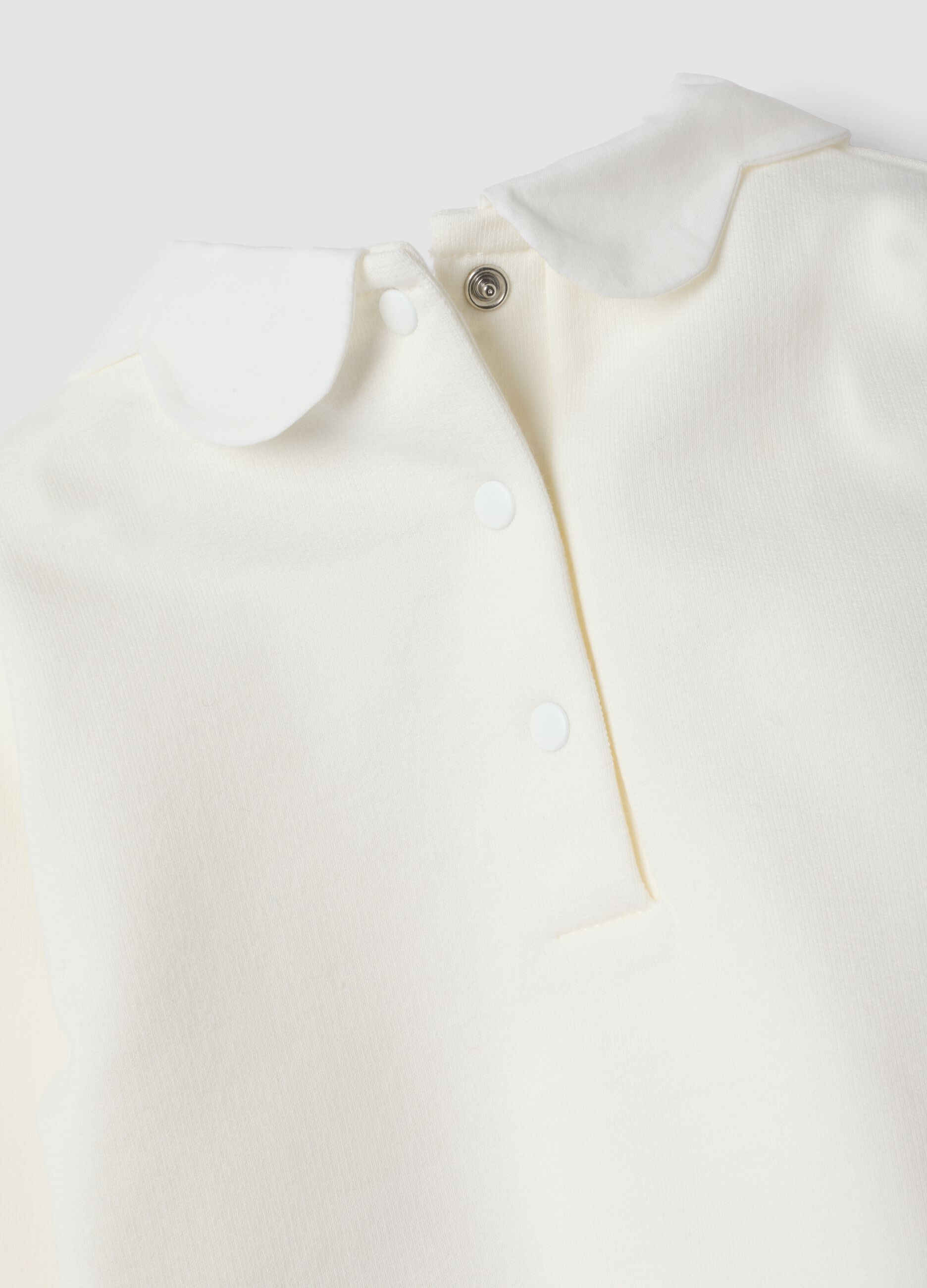 White and beige pure organic cotton set with squirrel embroidery