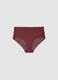Red stretch-fabric briefs with floral inserts_0