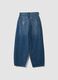 Blue pure-cotton skater-fit jeans with rhinestones_1