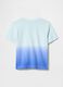 Sky blue and navy gradient T-shirt with front pocket_1