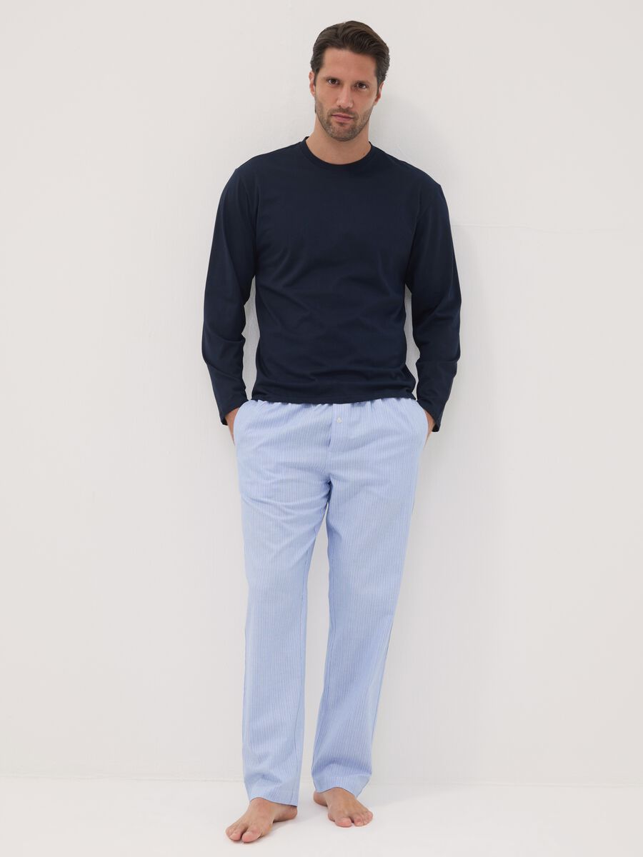 Light blue pure organic cotton pyjama trousers_0