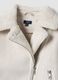 White slim-fit jacket with diagonal zip and shearling-effect trims_2