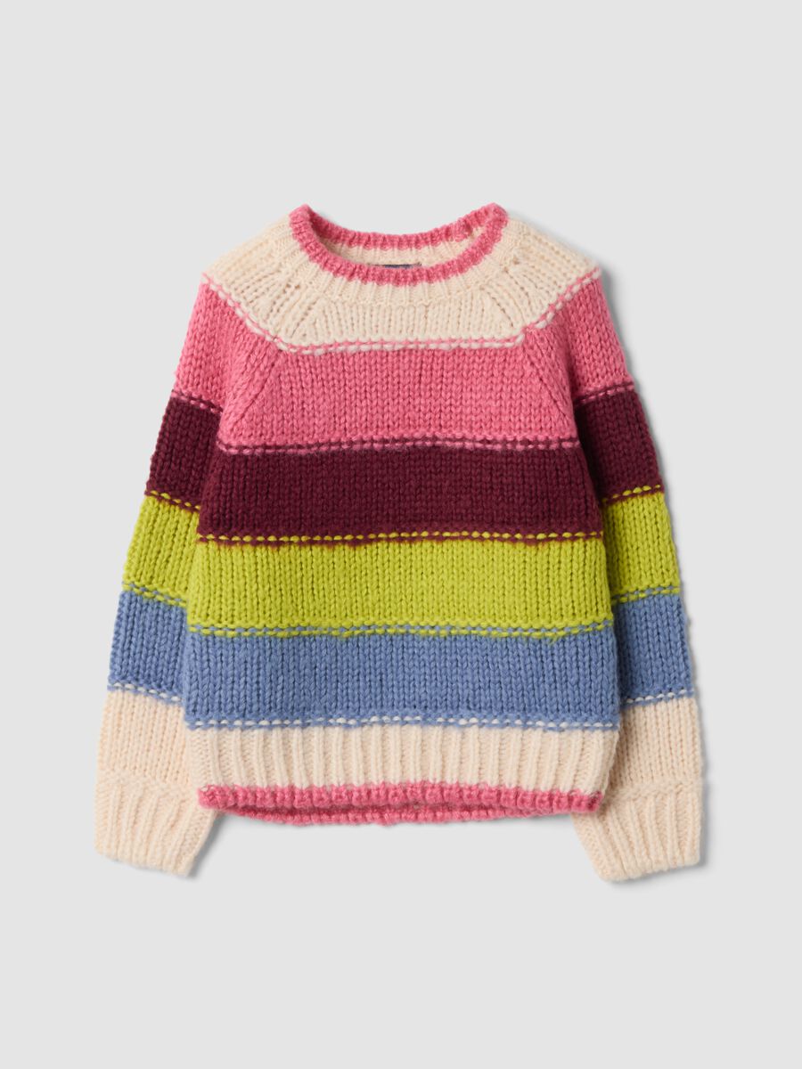 Multicolour striped crew-neck jumper, regular fit_0