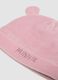 Pink baby girl set with hat, booties and Minnie embroidery_1