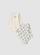 2-pack beige organic cotton bodysuits with crew neck_0