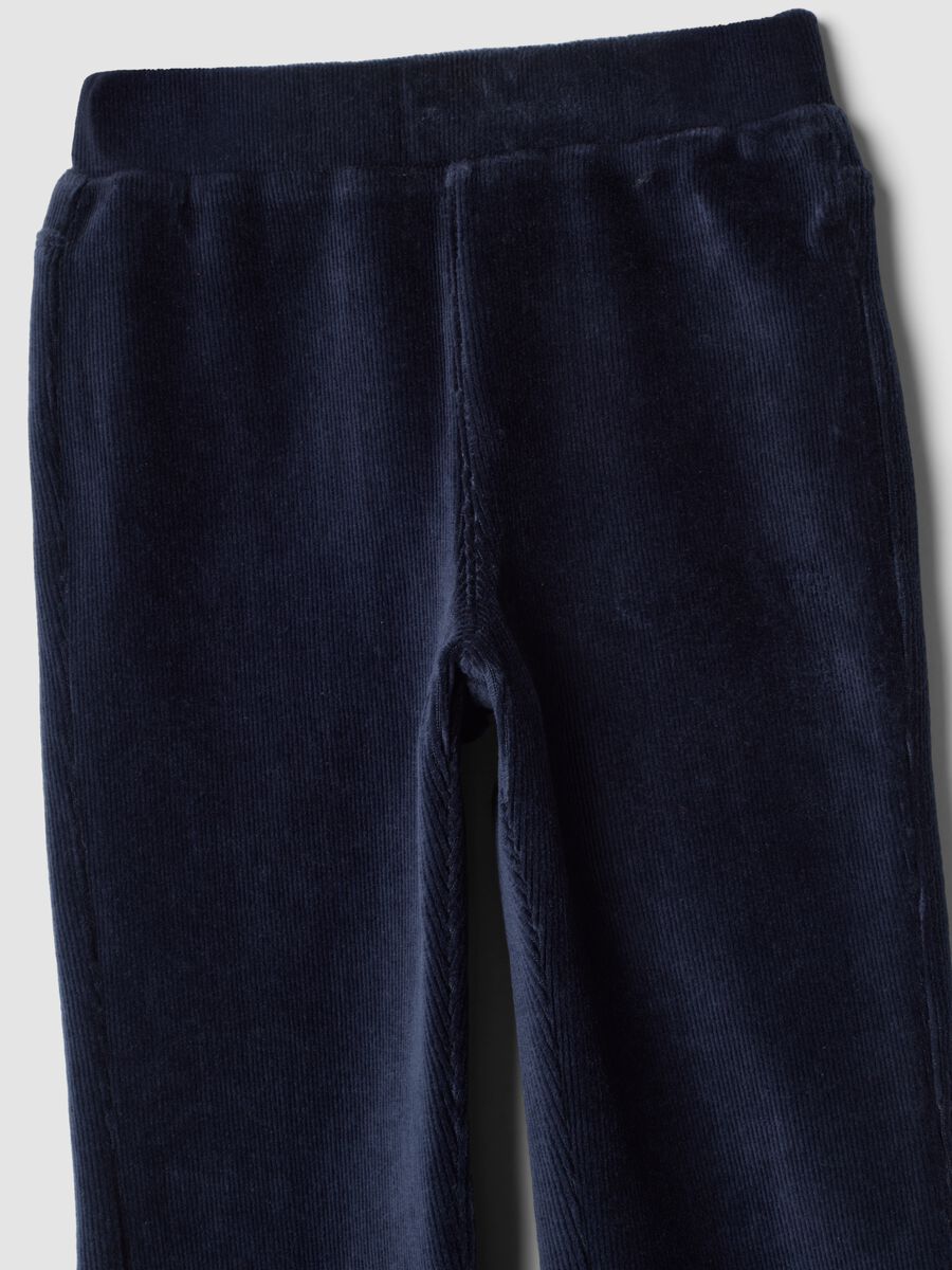 Blue flared trousers in stretch cotton_2