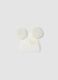 White rib-knit hat with bow and pom-poms_0