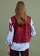 Gilet rosso in puro cotone con ricami floreali_3