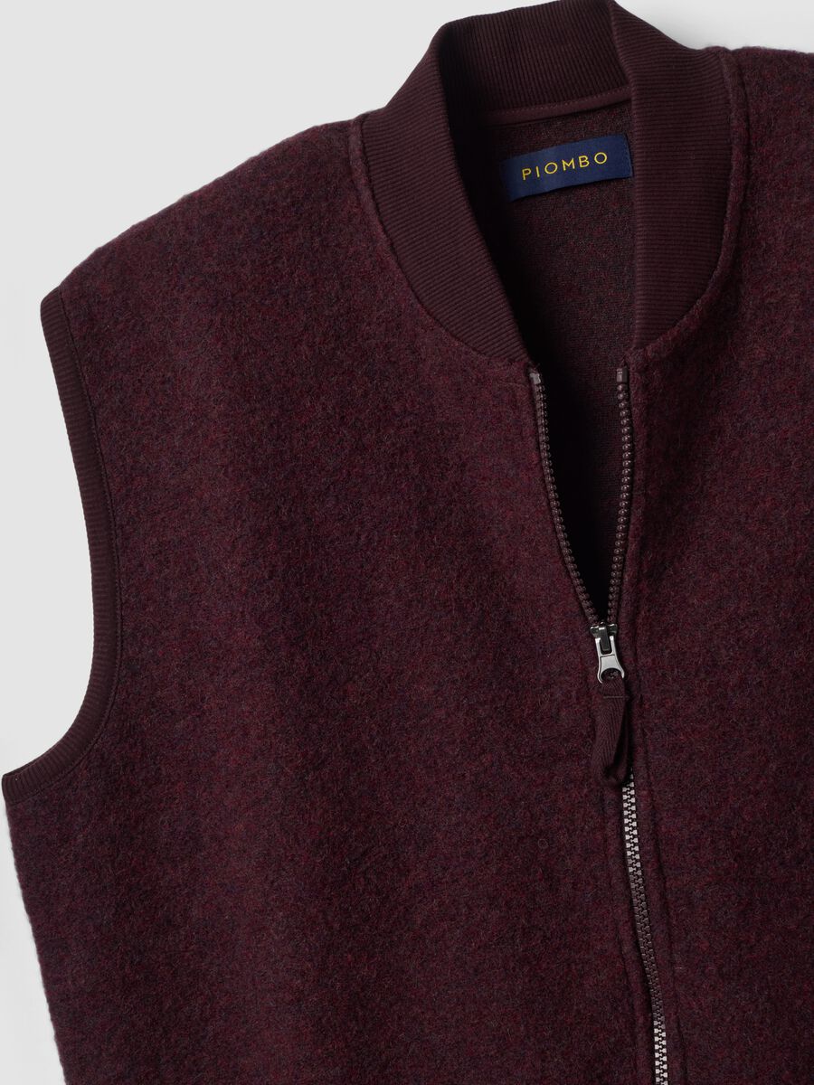 Purple wool-blend gilet with zip_1