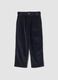 Navy ribbed stretch-cotton chino trousers, regular fit_0