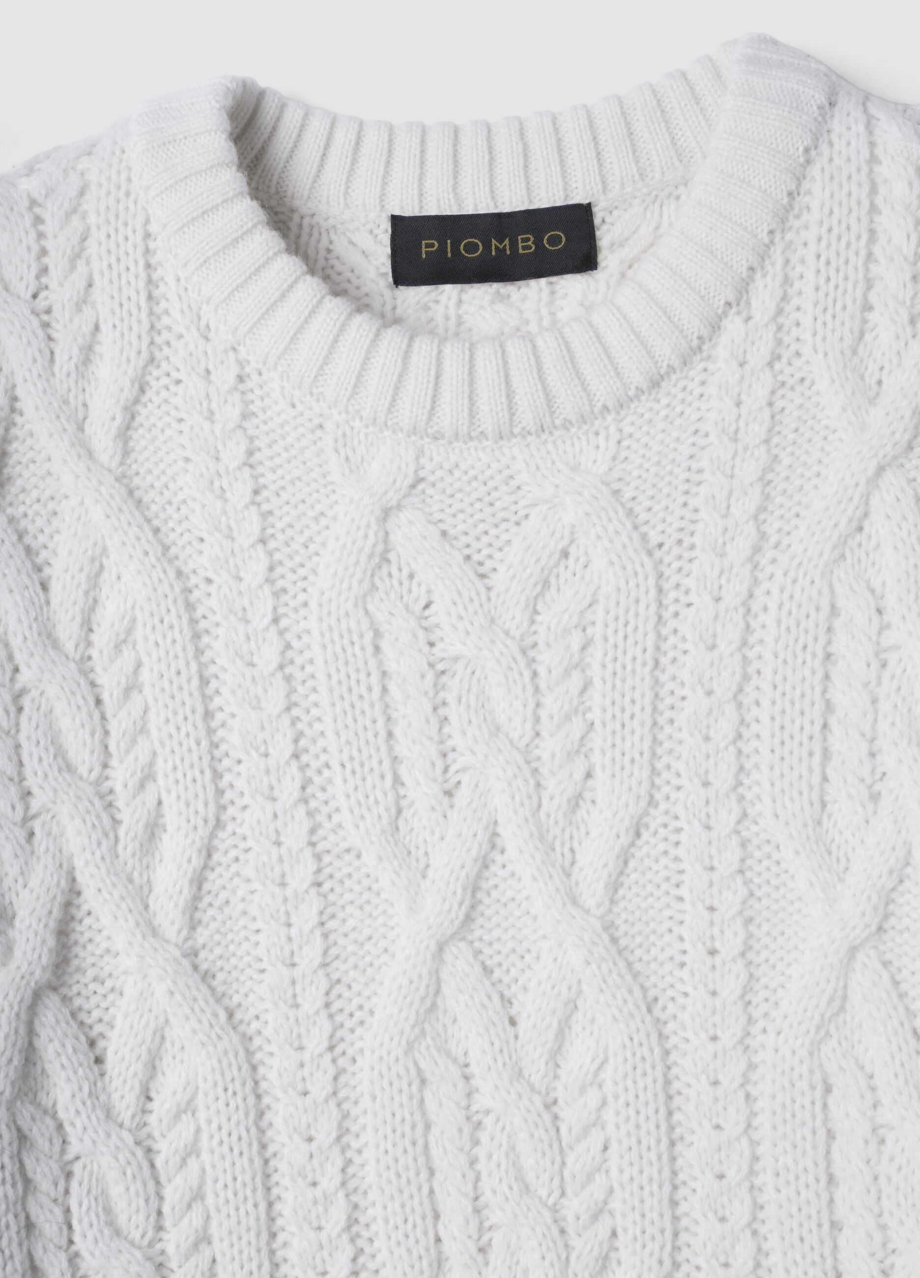 White regular-fit jacquard wool-blend jumper