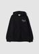 Girls&rsquo; black cotton-blend zip hoodie, regular fit_3
